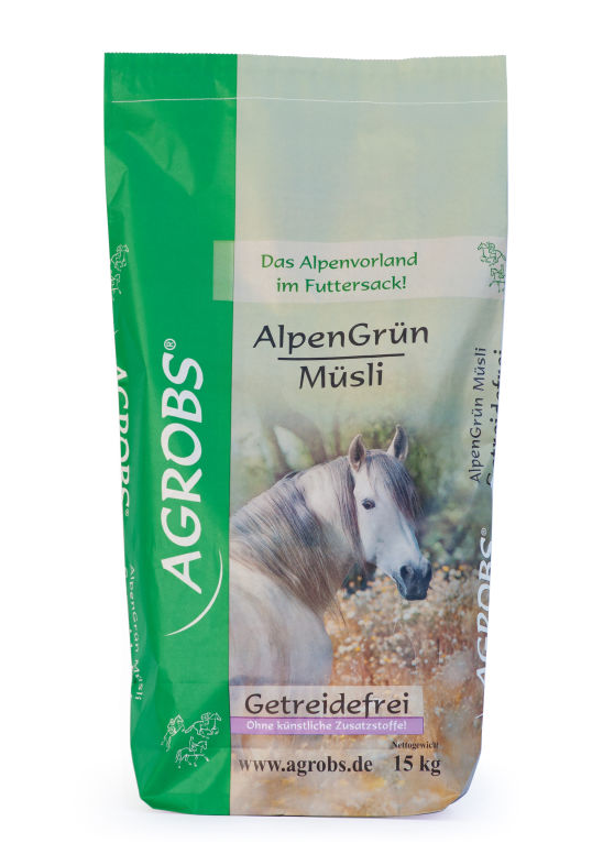 Agrobs | AlpenGrün Muesli - Cura-Nutritio | Diervoeding & Meststoffen & Bakmixen