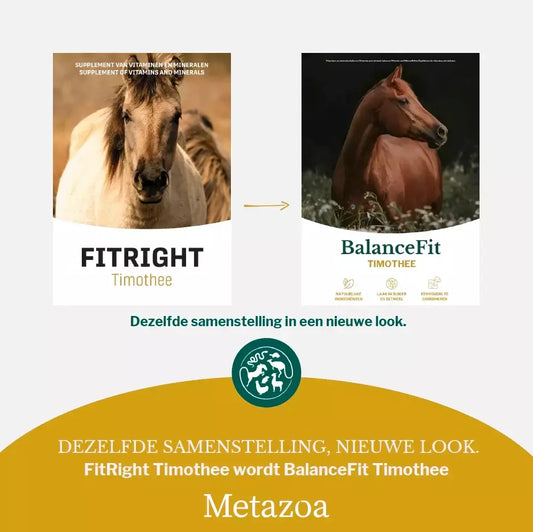 Metazoa | FitRight Timothee (word BalanceFit Timothee) - Cura-Nutritio | Diervoeding & Meststoffen & Bakmixen