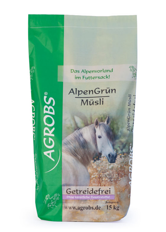 Agrobs | AlpenGrün Muesli - Cura-Nutritio | Diervoeding & Meststoffen & Bakmixen