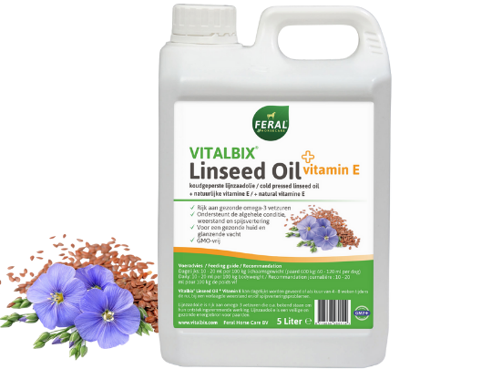Vitalbix | Lijnzaad olie + Vitamine E - Cura-Nutritio | Diervoeding & Meststoffen & Bakmixen