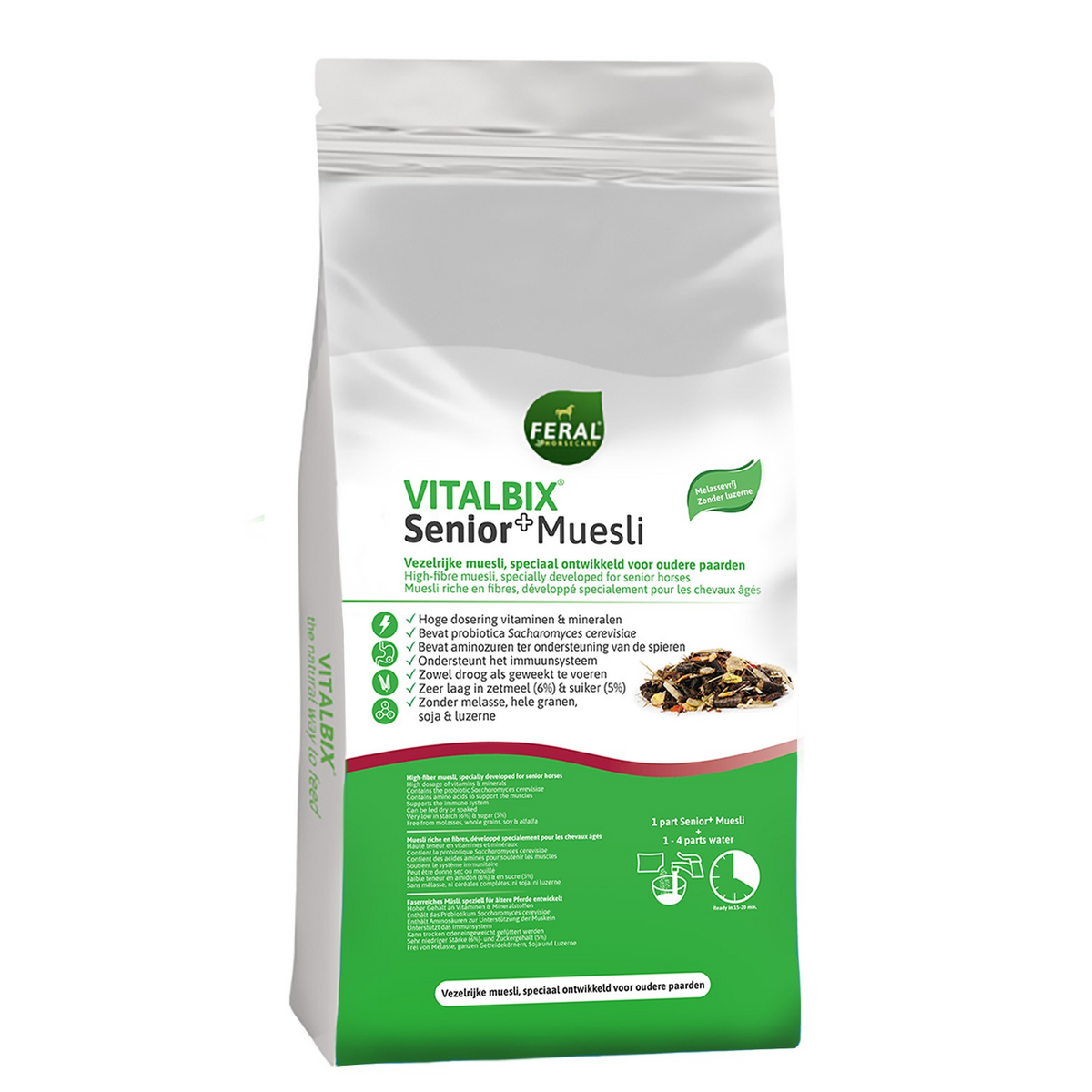 Vitalbix | Senior+  Muesli - Cura-Nutritio | Diervoeding & Meststoffen & Bakmixen