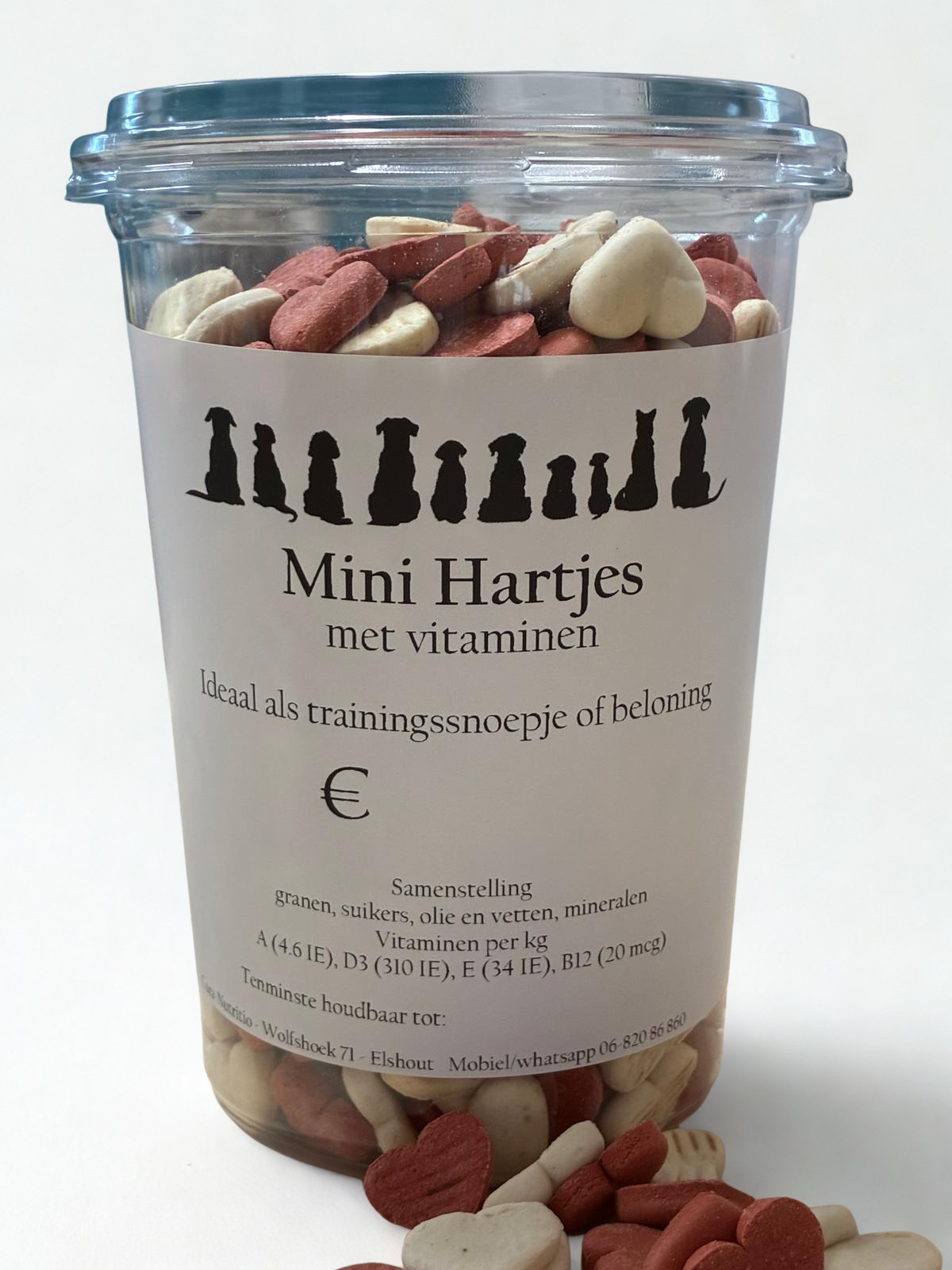 Mini hartjes met vitaminen - Cura-Nutritio | Diervoeding & Meststoffen & Bakmixen